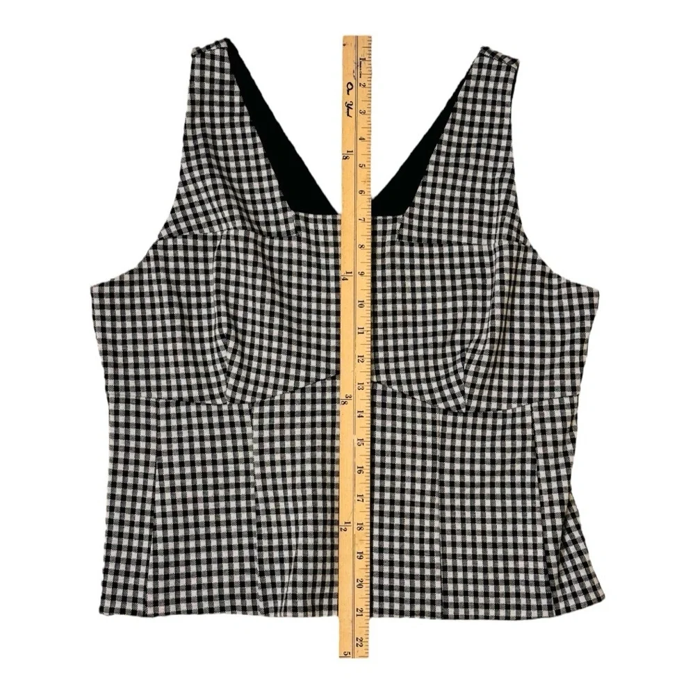 CAbi Black and White Checkered Sleeveless Top - Picture 2 of 5